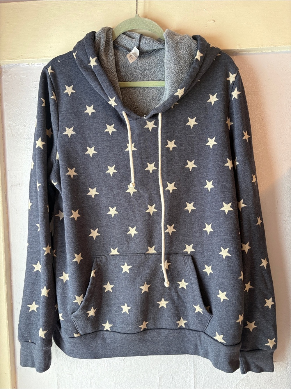 Star Print blue/Gray Hoodie Sweatshirt